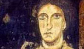 Lucía de la Marca, dargestellt in einer Freske vom Kloster von <b>San Pedro</b> de <b>...</b> - 1401