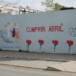 A mural evoking the social and collective memory of the Carnation Revolution in Setúbal: "Cumprir Abril" (To Accomplish April)