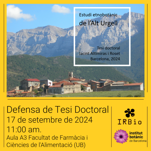 Doctoral thesis: Ethnobotanical study of Alt Urgell by Jacint Altimiràs and Roset