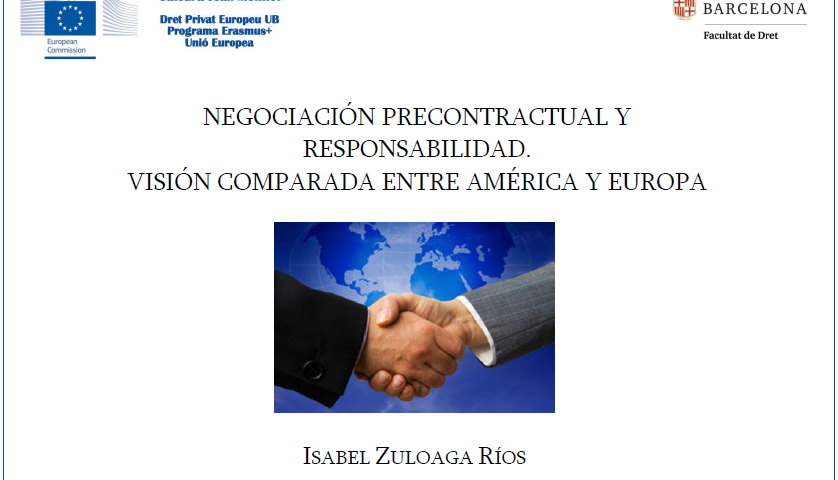 24/01/2020 – Seminari: «Negociación precontractual y responsabilidad. Una visión comparada entre América y Europa»
