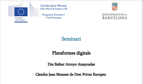 4, 8, 18, 25 i 29/10/2021: Seminari «Plataformes digitals»