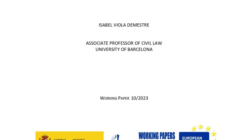 Working paper: “Solving conflicts in multi-unit building renovation: the role of mediation and ADR Systems”, Dra. Isabel Viola Demestre