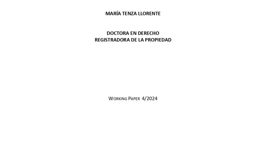 Working paper: “Cooperativas, financiación y consumidores vulnerables”, Dr. María Tenza Llorente