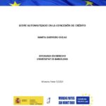 Working paper: «Score automatizado en la concesión de crédito», Sra. Marta Guerrero Ovejas