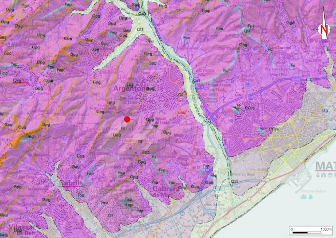 Mapa geològic de l'àrea on s'emplaça la pedrera