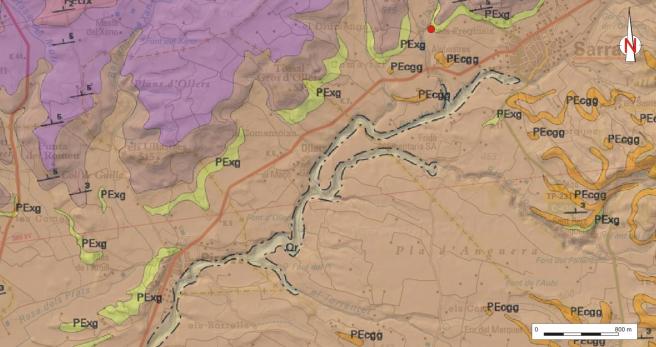 Mapa geològic de l'àrea on s'emplaça la pedrera