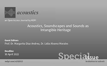 Special Issue on «Acoustics, Soundscapes and Sounds as Intangible Heritage» led by Dr. Lidia Alvarez and Prof. Dr. Margarita Díaz-Andreu, is ready for submissions