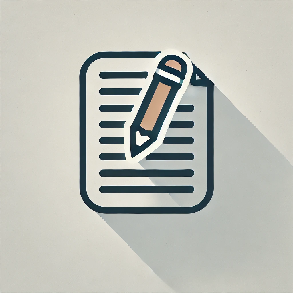 Dall·e 2024 11 15 14.24.23 A Minimalist Icon Of A Pencil Crossing A Sheet Of Paper, Representing Academic Writing And Publication. The Design Uses Simple Geometric Shapes And A