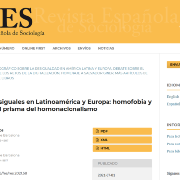 Reading tip: Unequal inclusions in Latin America and Europe: homophobia and racism under the prism of homonationalism