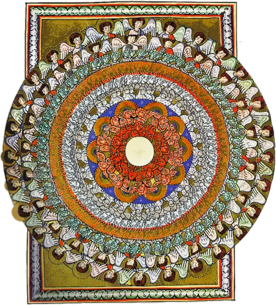 Àngels, Hildegard von Bingen, Codex 07. (Wikimedia Commons)