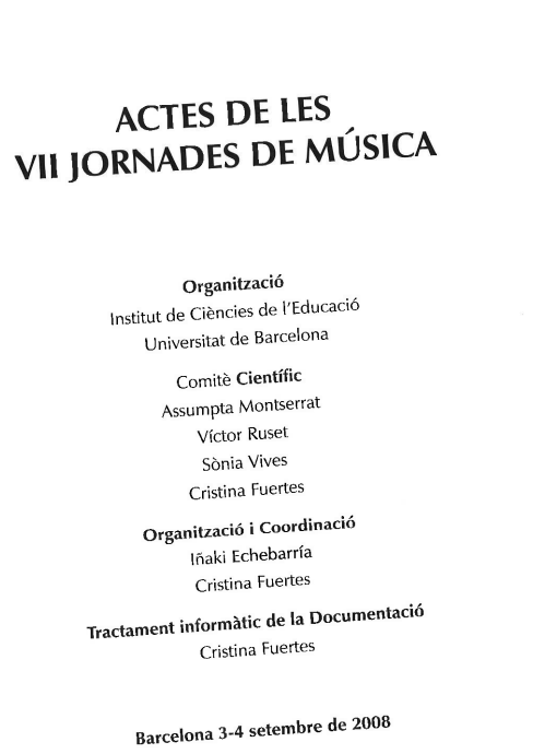 	Música Ensenyament de la música Congressos