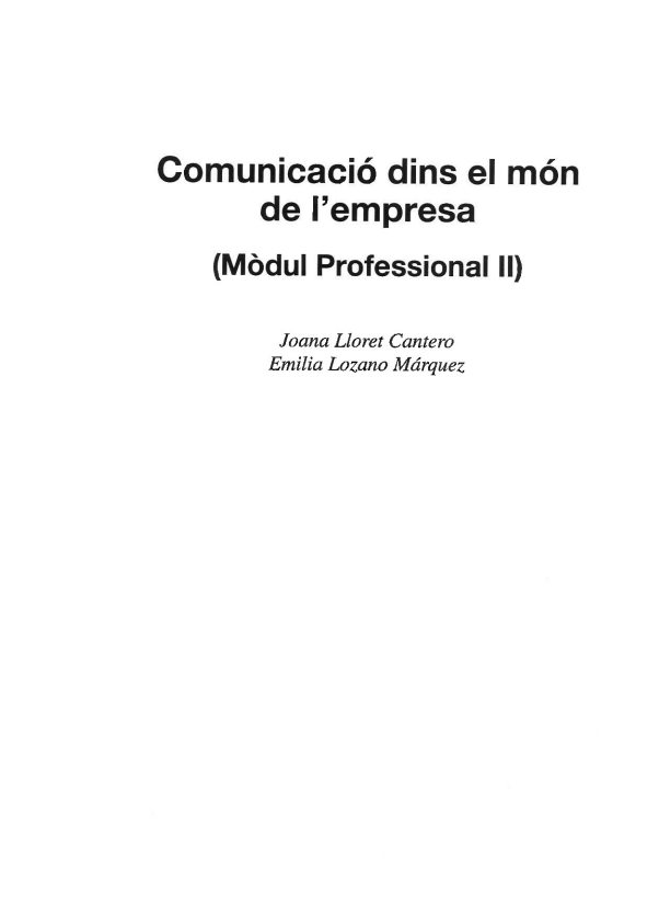 	Comunicació en l'empresa Material didàctic Formació professional