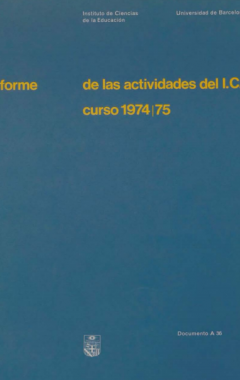 Informe de las actividades del I.C.E. : curso 1974-1975