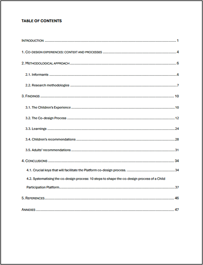 Research Report I. IMCITIZEN. Table of contents