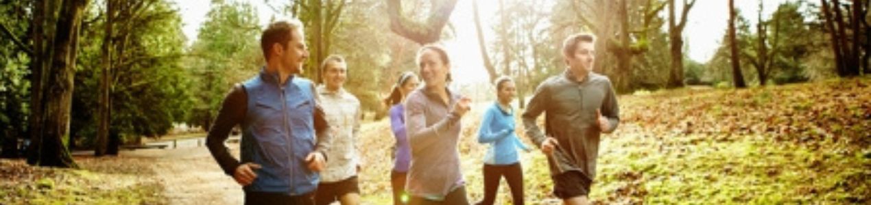 Grup de persones fent exercici per la natura