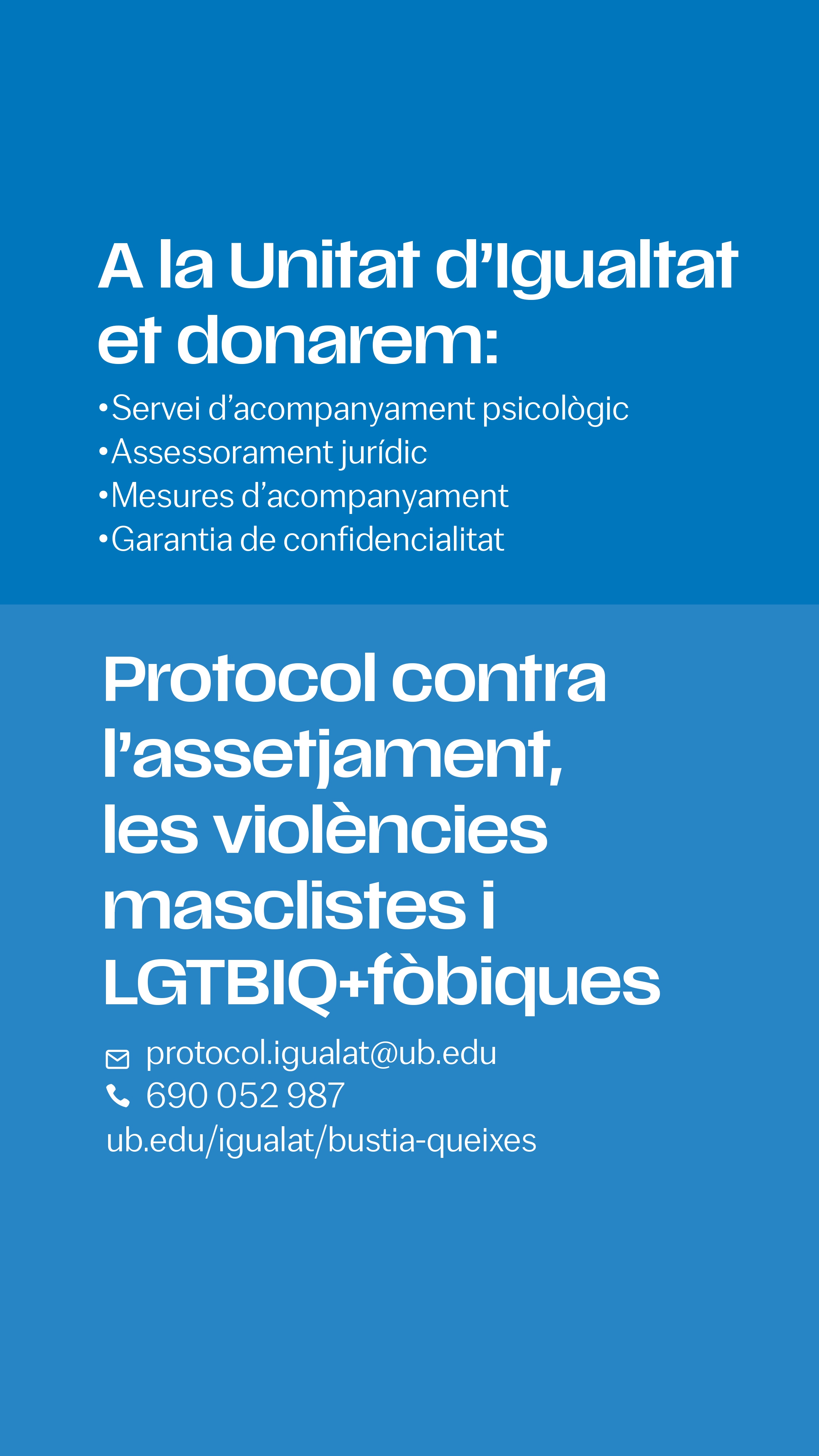 Campanya contra les violències masclistes i LGTBIQ+Fòbiques