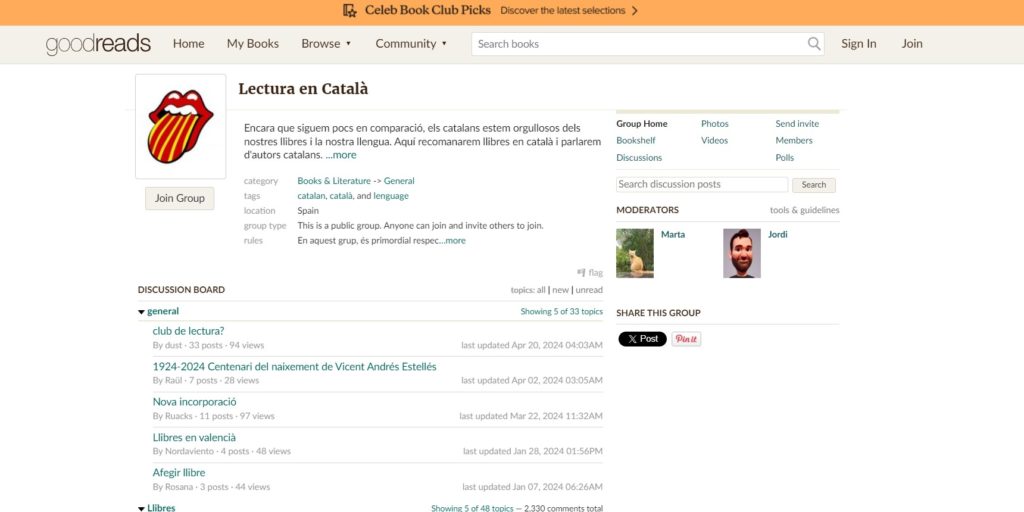 Grup Lectura en Català a la GoodReads