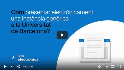 Video: Com presentar electrònicament una instància genèrica a la UB