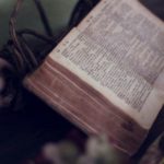 close up photo of bible opened near flowers