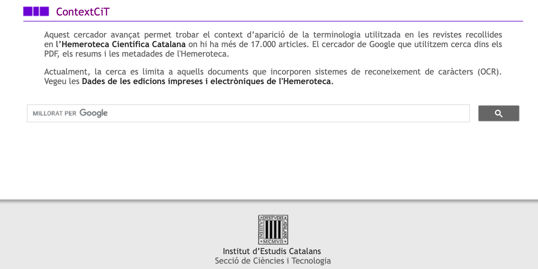 ContextCiT: cercador d’exemples d’ús de la terminologia científica