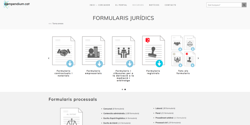 Accés als formularis jurídics