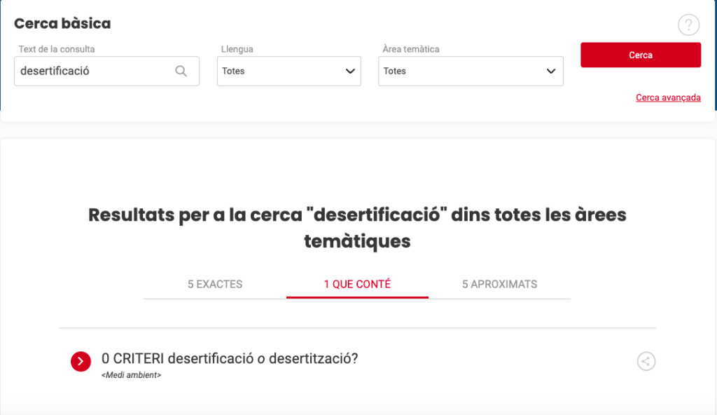 desertificació, resultats que contenen la cerca