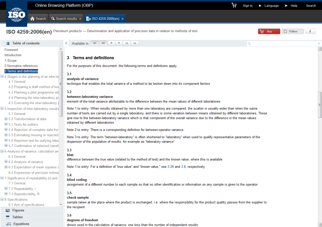 Apartat de Terms and definitions de la norma corresponent al segon resultat.