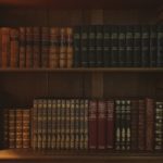 a book shelf filled with lots of books